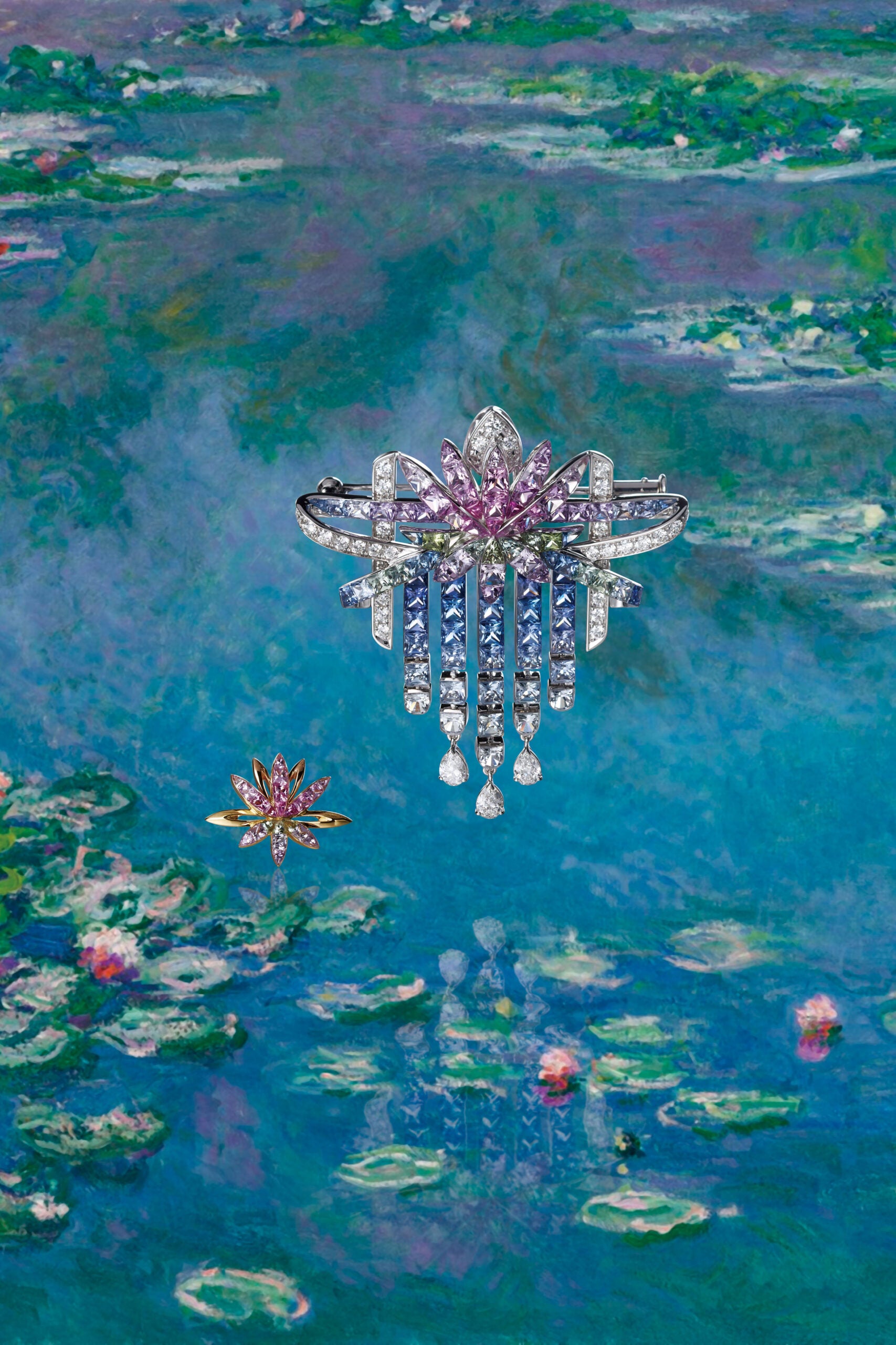 限定発売:サファイアでモネの睡蓮を描くように作り上げました